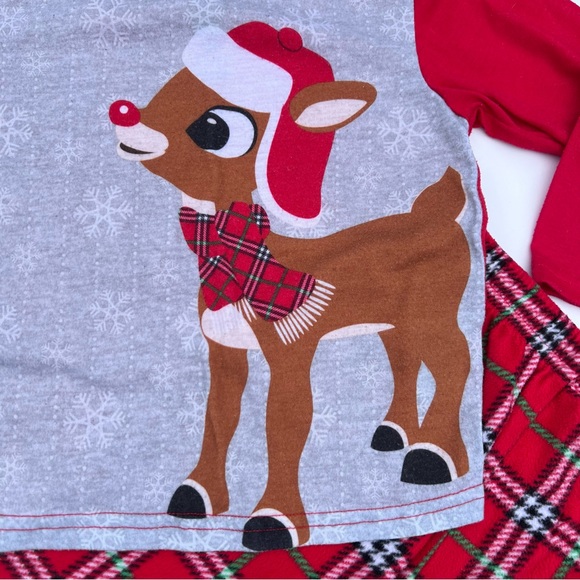 EUC Holiday Pajamas with Rudolph Size 3T - Picture 2 of 8